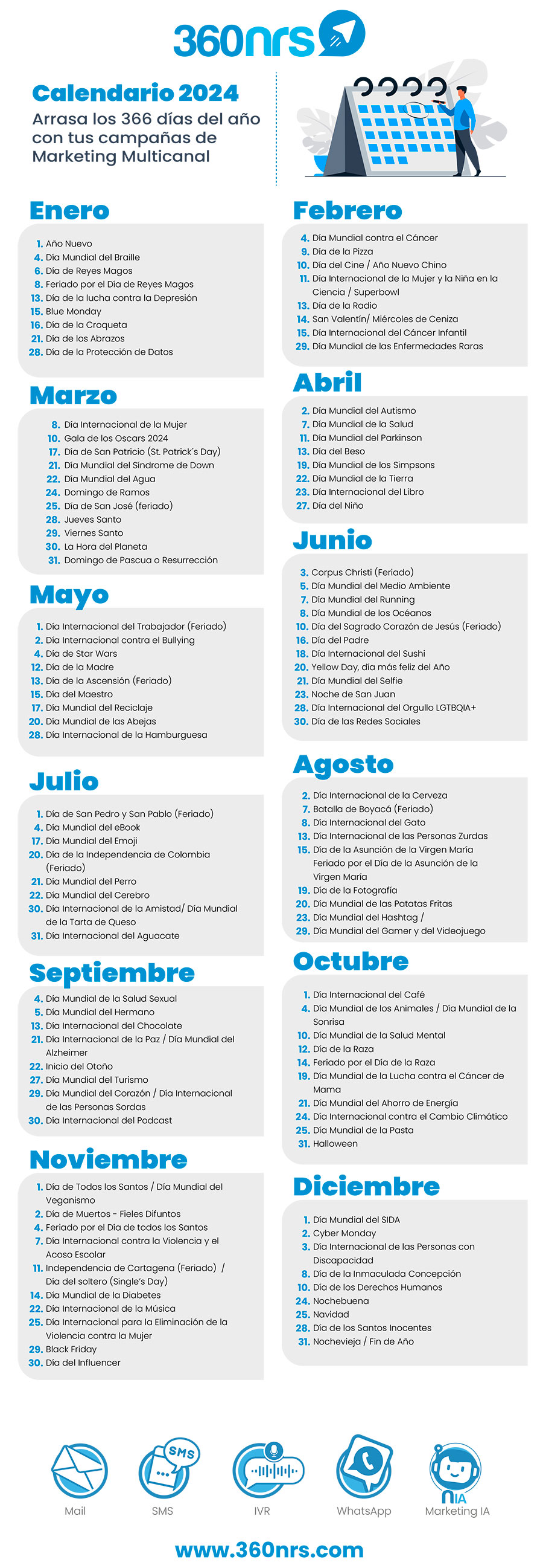 Calendrier Marketing Colombie 2024